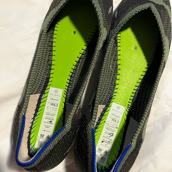 Pre-owned Rothy’s Green Camo Pointed Toes Flat. Sz6.5 - Picture 3 of 3